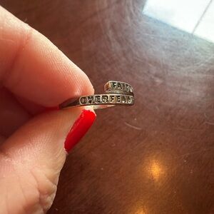 Faith Over Fear Silver Adjustable Ring